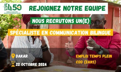 Recrutement d'un(e) spécialiste en communication bilingue (Français-Anglais)